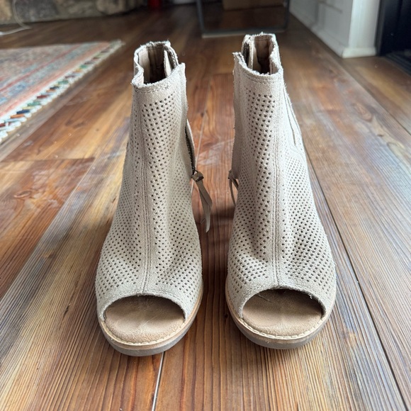 Toms Beige Nude Majorca Open Toe Ankle Booties - Picture 5 of 6